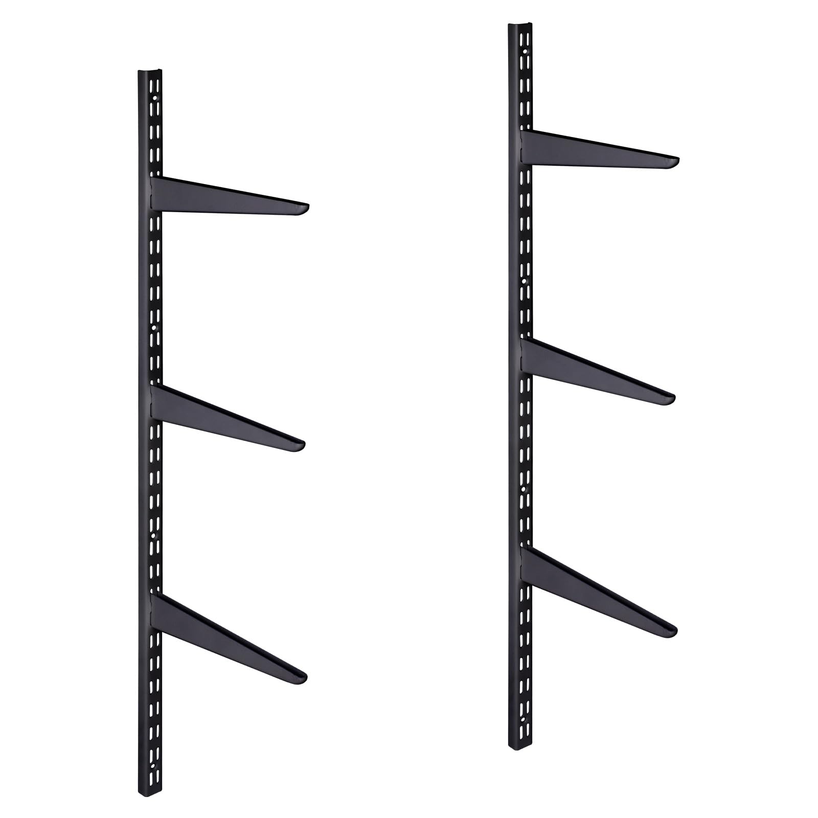 EAI Black Twin Slot Shelving Kit, 6x610mm Brackets, 2x1m Steel Uprights