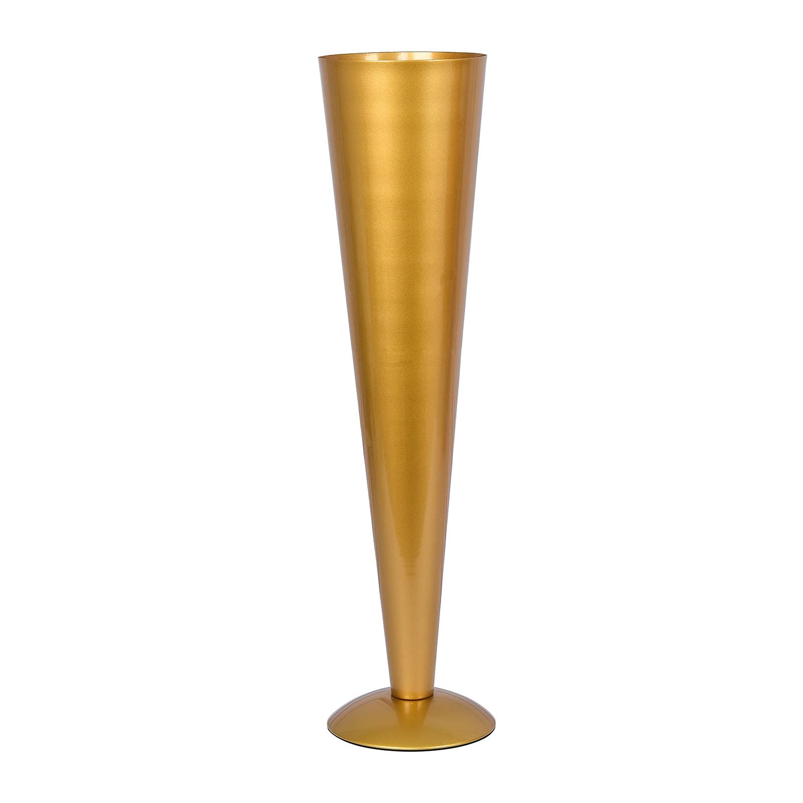 Gold 27-Inch Metal Trumpet Flower Vase Centerpiece Wedding Party Events Reception Catering Home Decorations Supplies
