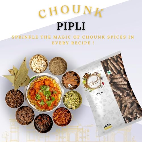 Image of Chounk Premium Pipli Long Pepper Whole - 300 Grams (100g x 3) | Long Pepper Pippali, (Pipli,Pipal Badi, Pippali), Black Pepper, Whole Spices