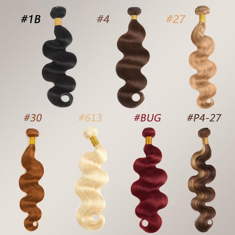 P4/27 Human Hair Curly Bundles 20 22 24 inch 12A Brazilian Virgin Ombre Hair Blonde and Brown Curly Human Hair 3 Bundles for Women P4/27 Color
