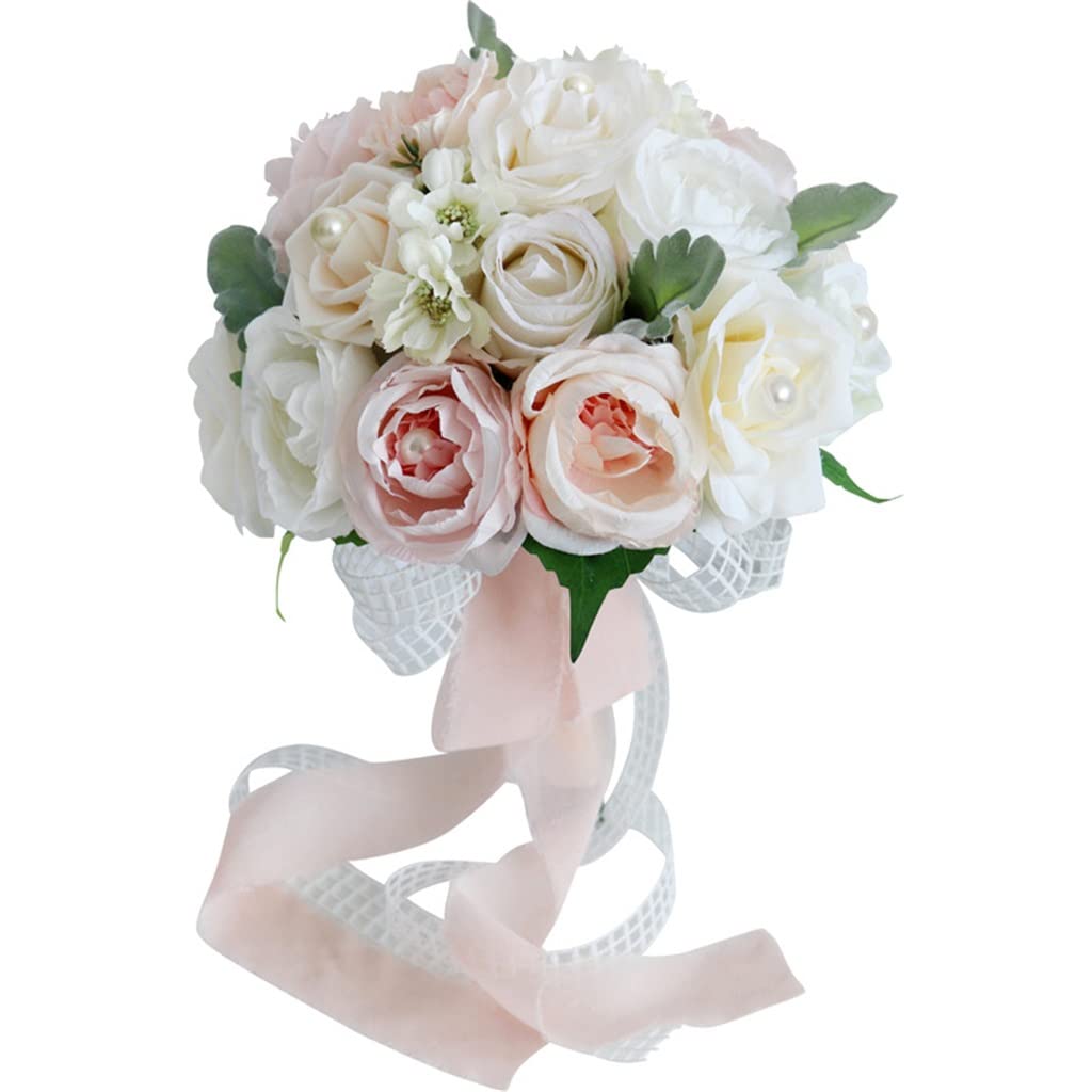 Bouquet de mariée fait main JFDBGU avec fleurs de simulation