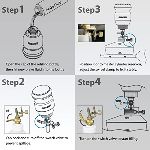 Firstinfo A1155 Patented 1 Liter Brake Service/Universal Automatic Brake Fluid Dispensing Refilling Bottle Bleeder Bottle #TOP4