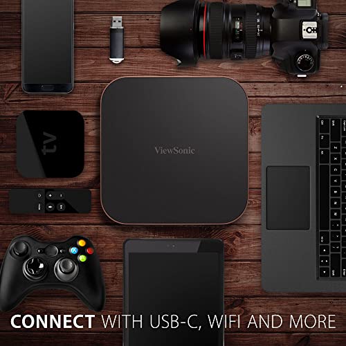 ViewSonic M2 Full HD Smart Portable LED Projector for Gaming, Family & Home Entertainment with WiFi Bluetooth and Harman Kardon Audio - Metallic Bronze - Image 6