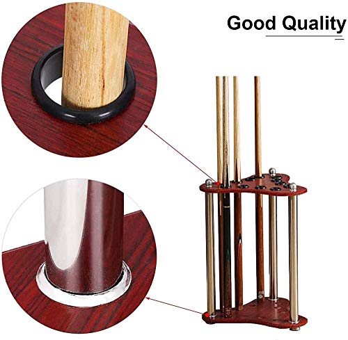 Support pour queues de billard en bois noble bicolore blanc et marron - 8
