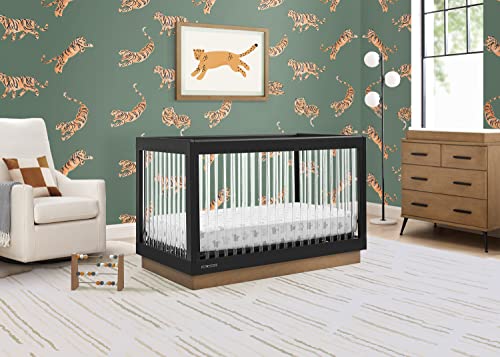 Delta Children James Crib 8-Piece Baby Nursery Furniture Set–Includes: Convertible Crib, Glider, Dresser, Changing Top, Crib Mattress, Sheets, Toddler Guardrail & Changing Pad, Midnight Grey/Acorn - Thumbnail 2