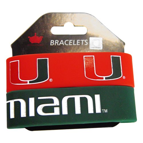 Miami Hurricanes Bracelets - 2 Pack Wide