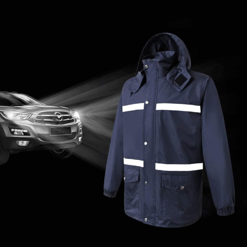 Gilet di Sicurezza Gilet di Sicurezza Portatile Tuta Riflettente Antipioggia Gilet Riflettente in Tessuto Oxford Blu Scuro Gilet di Sicurezza Riflettente per Esterni Impermeabile Traspirante