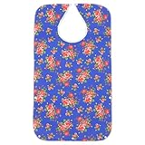 Adorainbow Bavoir D'alimentation pour Adulte Imperméable en Pvc et Coton Bleu, Protection les Taches et Assistance Repas, Repas et Projets Salissants