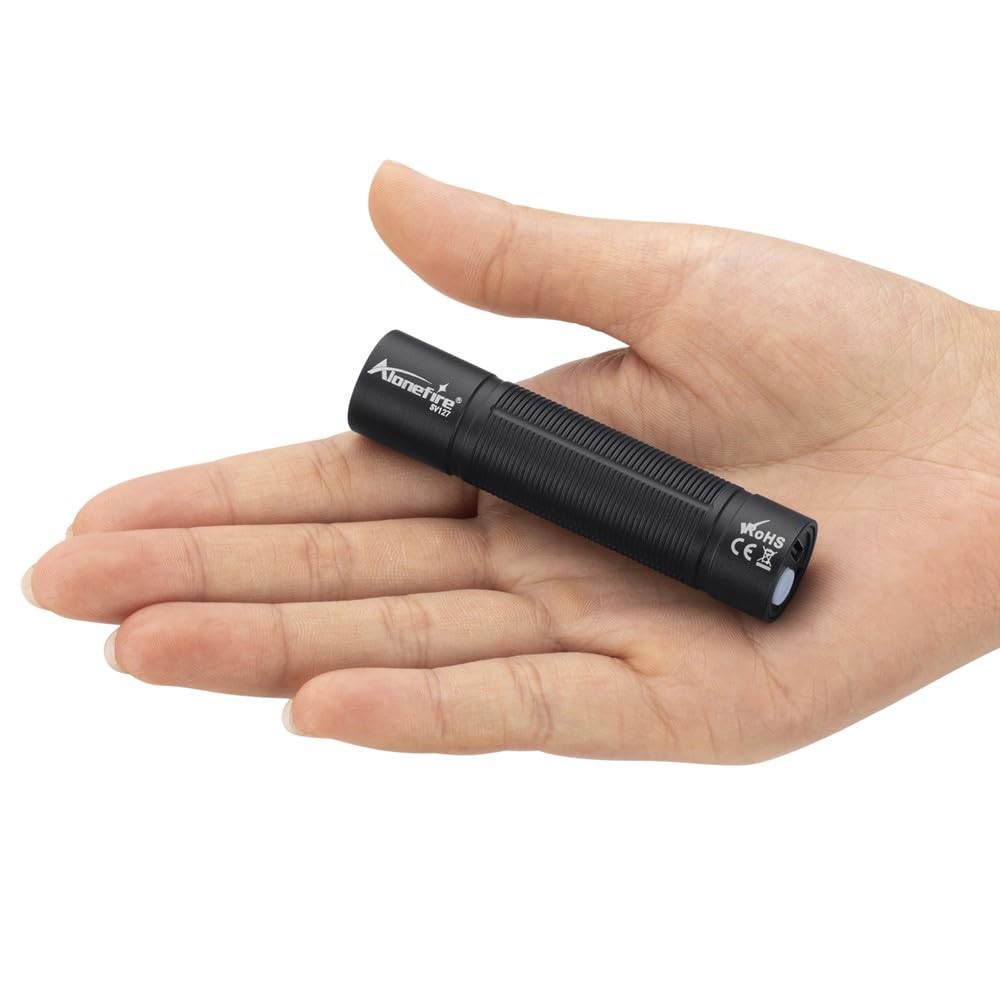 Alonefire SV127 Torcia UV LED Piccolo Professionale 395nm USB C Ricaricabile Mini Lampada Ultravioletti per Resina, Pesca, Fluoresceina, Rilevatore di Urina,Minerali con Batteria Incorporata
