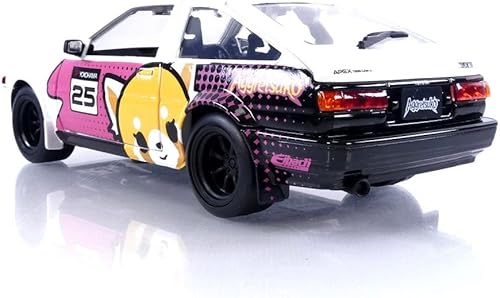 Miniatura 4 de Jada Toys Sanrio 1:24 1986 Toyota Trueno (AE86) Figura de coche fundido a presión y Aggretsuko, juguetes para niños y adultos (33725)