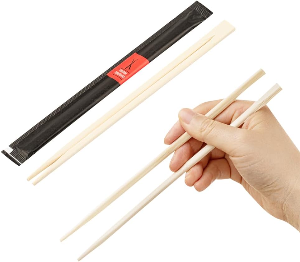 Restaurantware Bambuddha 8.3 Inch To Go Twin Chopsticks, 1,000 Durable Bamboo Chopsticks - Individually Wrapped, Ideal For Cafes And Restaurants