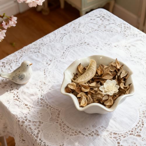 MAISONRINA Spring Potpourri,Jasmine Scented Potpourri Bowl Filler, White Decorative Dried Flower, Bathroom Vase Decor(10.5 oz/2 Packs)
