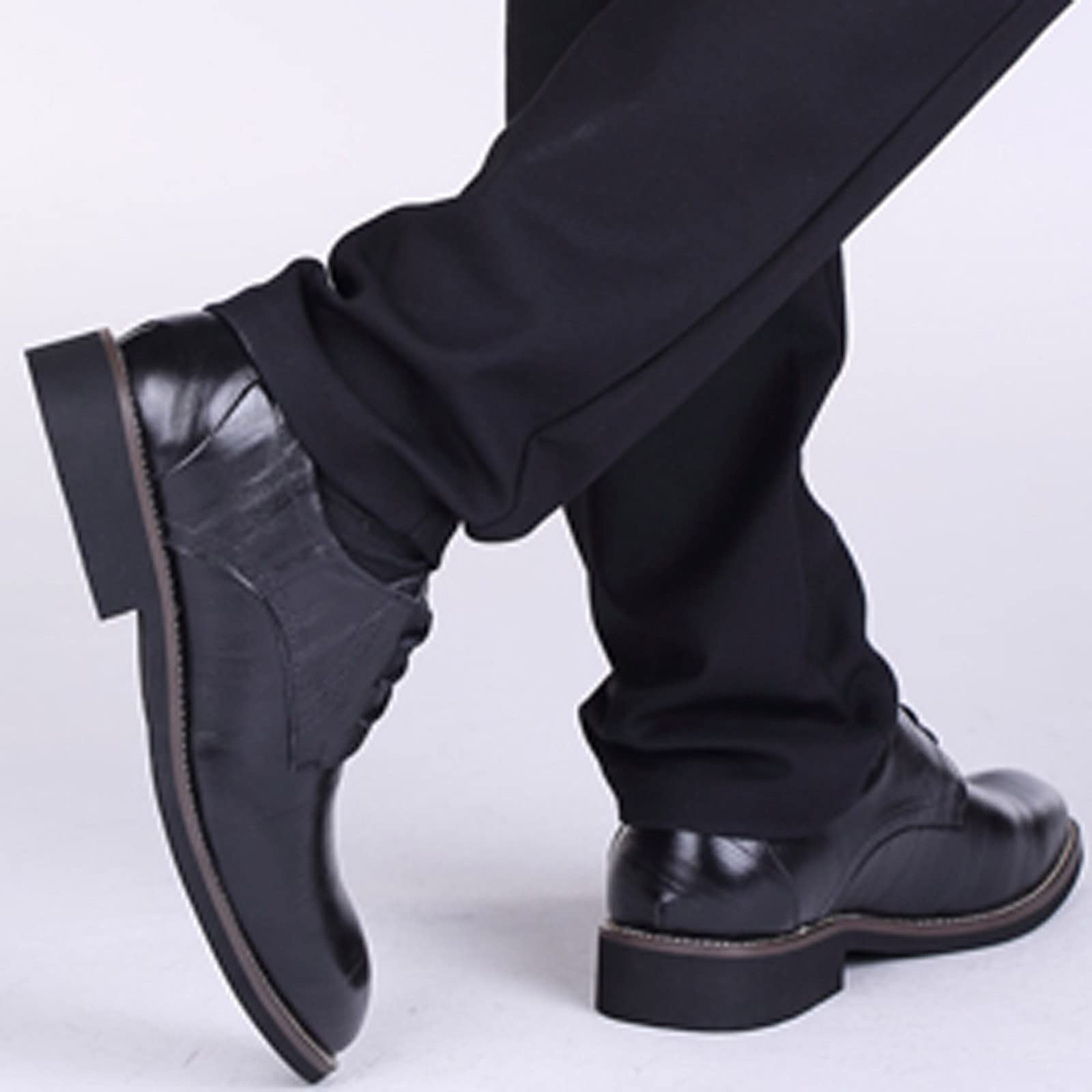 IQYU Lederstiefel Herren,Classic Business Lederschuhe,Anzugschuhe Herren,Wasserdichtes Rutschfester Arbeitsschuh FüR MäNner,Klassische Business Glattleder Spitzenschuhe,SchnüRhalbschuhe Herren