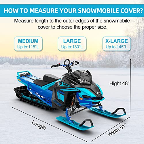 Zenicham Upgraded Tear And Fade Resistant Trailerable Snowmobile Cover, Heavy-Duty Waterproof And Uv Protection Snowmobile Storage Cover,Snowmobile Cover With Reflective Strips Black Fits Up To 115" #TOP5