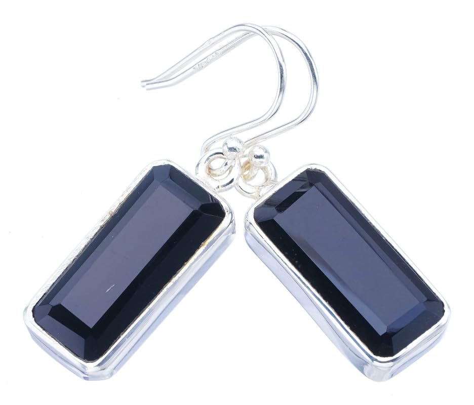 Boucles d'oreilles Onyx Noir pendantes en argent 925 StarGems