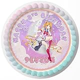 Cakecery Sailor Moon Edible Cake Image Topper Birthday Sheet Party Decoration Print Round