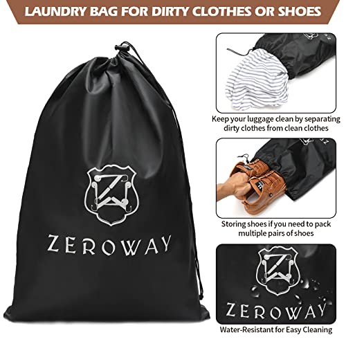 Zeroway PU Leather Travel Duffel Bag with Toiletry Dopp Kit and Laundry Bag, Weekender Overnight bag Luggage Carry-On Bag with Shoe Pouch for Men or Women Brown by Zeroway - Used condition - Image 4