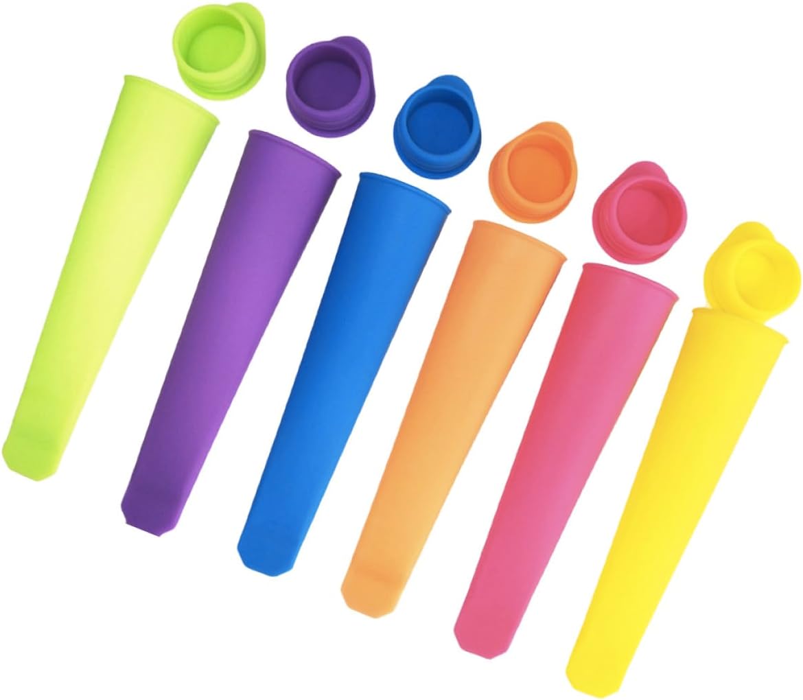 10pcs Silicone Ice Cream Mold Set, DIY Ice Pop Maker with Food-grade Material, Multi-color Dessert Molds for Home Kitchen Use Random Color