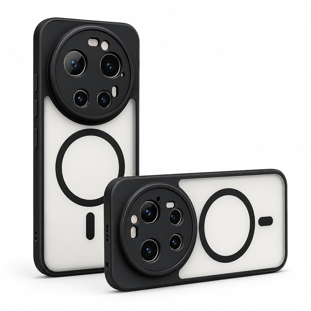 Zore Xiaomi ile uyumlu 17 Ultra Kılıf M-Safe Şarj Özellikli Kamera Korumalı Zore Lunex Kapak Siyah