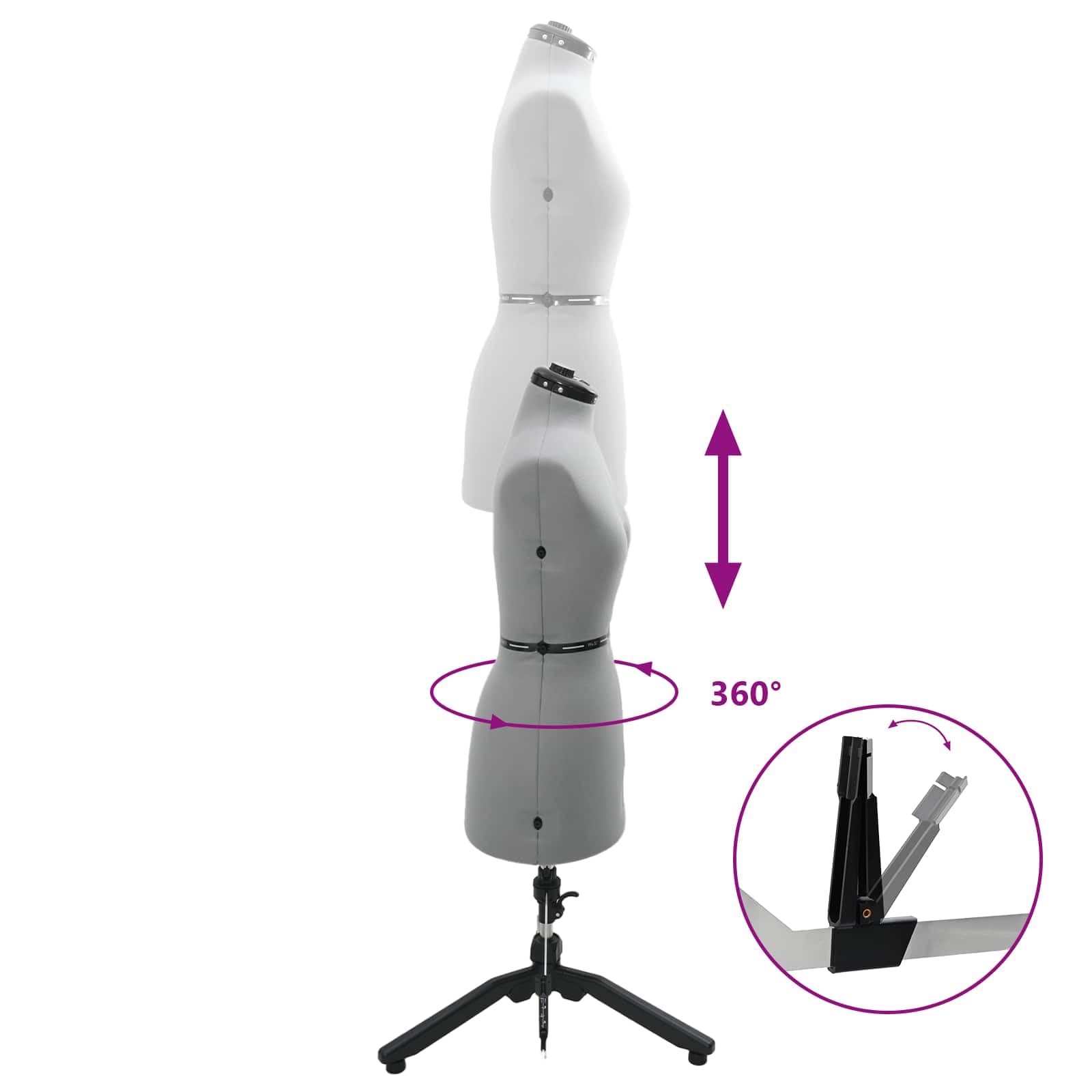 Maniquí de costura para mujer ajustable, busto de costura talla S, torso de terciopelo con soporte, altura ajustable 95-160 cm, alfiletero para diseño de moda