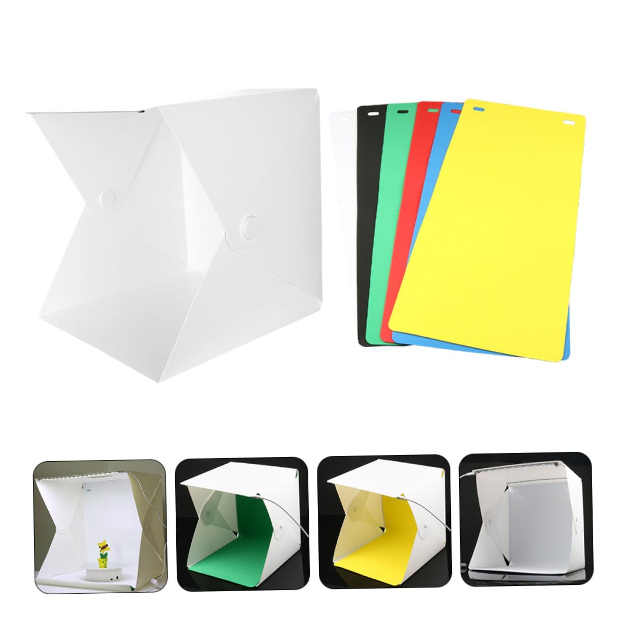Mini Scatola Fotografica Pieghevole 30 Cm 6 Sfondi Colorati e Luce LED USB per Fotografia e Video di Prodotti, Studio Portatile Compatto per Cataloghi e Vendite Online