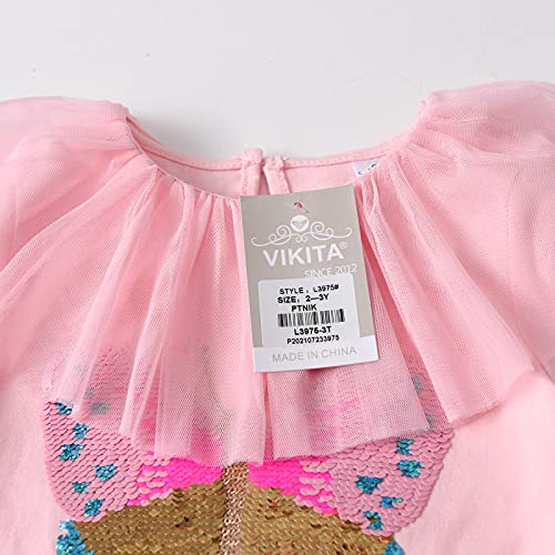 Image of VIKITA Girls Shirts Winter Long Sleeve Shirts Casual Tops for Girls, 2-12 Years