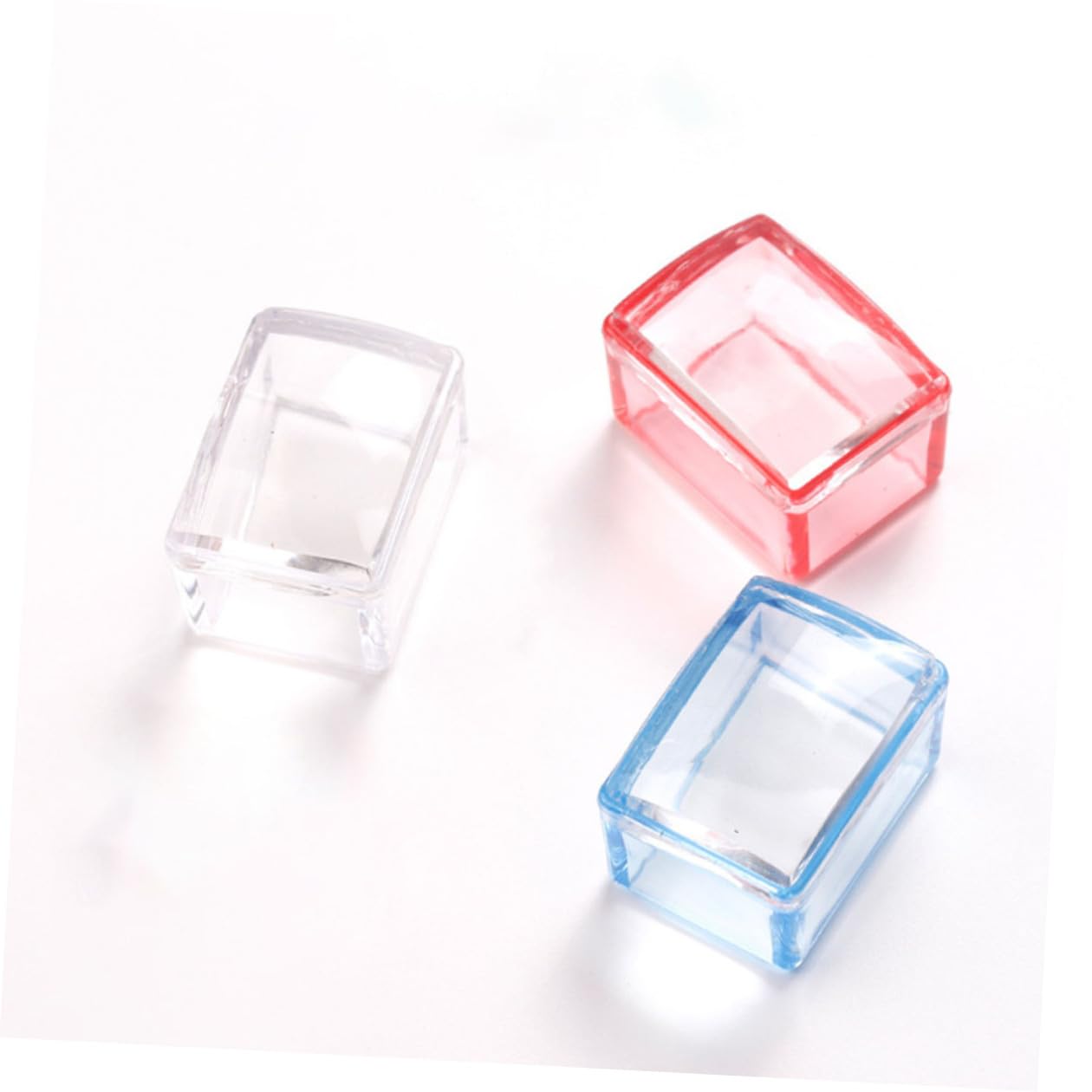 OSALADI 3Pcs Manicure Stamper Nail Art DIY Tools Transparent Rectangular Stampers for Salon Nail Design and Easy to Use for Charming Patterns