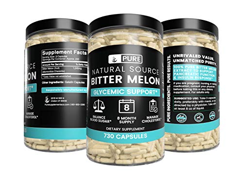 Bitter Melon, 730 Capsules, 1245mg Serving, 8 Month Supply, 100% Pure & Natural Herbal Supplement with No Fillers, Non-GMO & Made in USA, Undiluted with No Additives