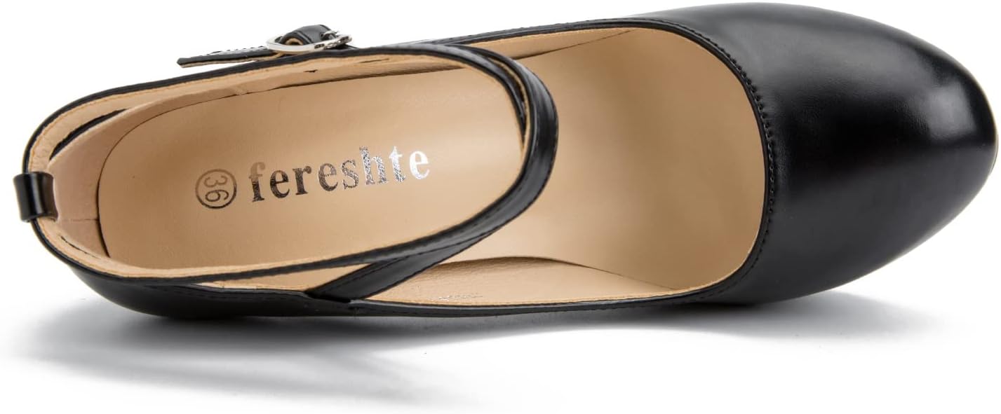 fereshte Women's Platform Pumps, Ankle Strap, High Heel, Closed Toe, Party Wedding Dress Shoes - Image 4