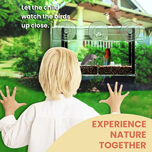 Window Bird Feeders With Strong Suction Cups, Clear Bird Feeders For Window Birdfeeder With Drain Holes, Window Bird Houses For Viewing Perky Pet Birds Feeders For Outside Wild Birds #TOP4
