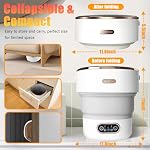 Portable Washing Machine,15L Collapsible Mini Washer with 3 Cleaning Modes Drain Basket Small Foldable Laundry Machine for Travel Camping Dorms RVs Apartments Baby Clothes Underwear Socks Delicates