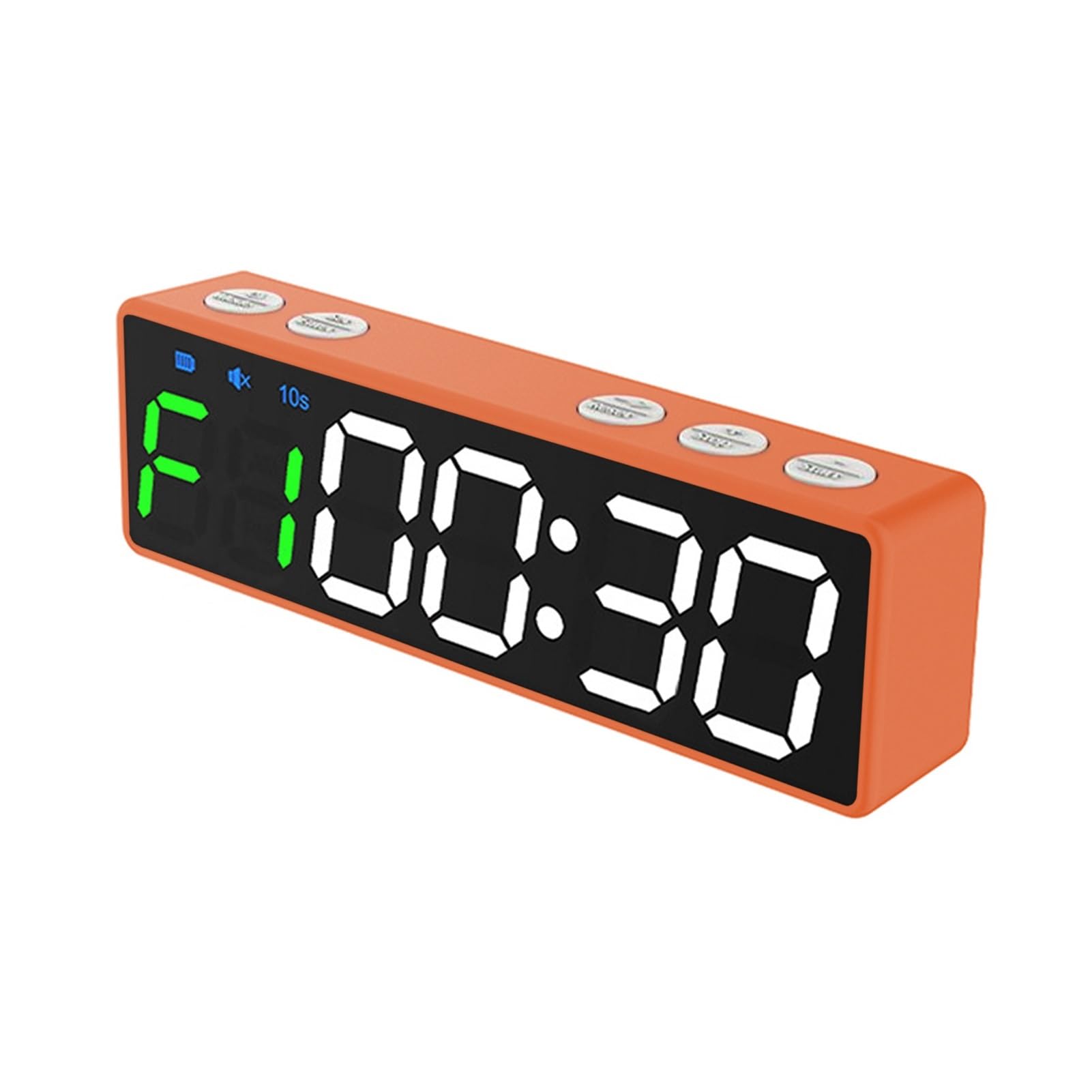 Temporizzatore da palestra, Mini timer da palestra cronometro ricaricabile portatile con conto alla rovescia/orologio con retro magnetico for allenamento fitness in palestra a casa(Oranje)