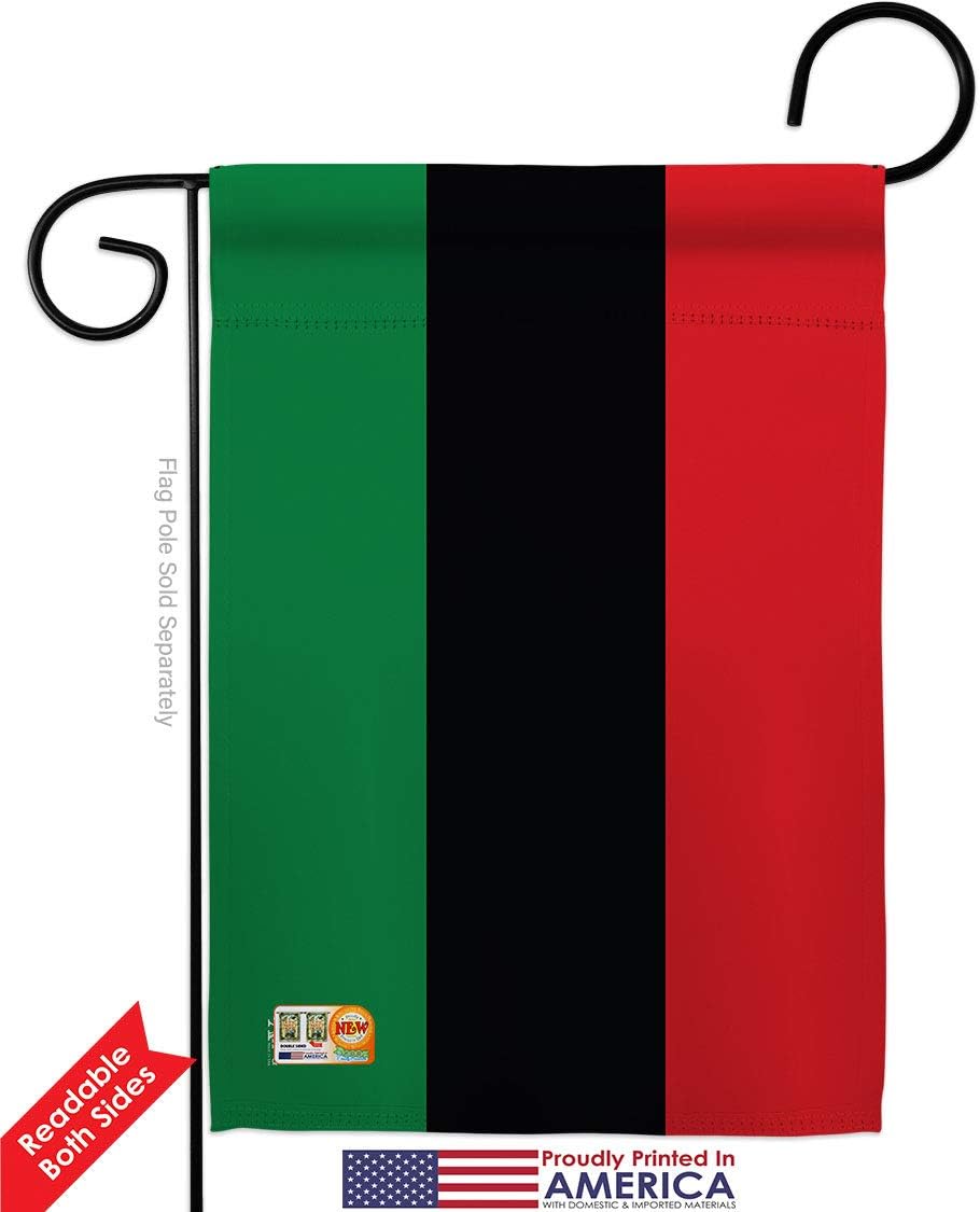 Pan African Garden House Flags Set Black History Juneteenth Jubilee Days Americans Independence Day Small Decorative Gift Yard Banner Double-Sided Made In USA 28 X 40