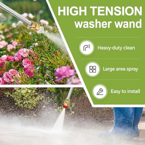 Jet Nozzle Power Washer for Garden Hose, 2026 Pressure Washer Wand with 3 Interchangeable Nozzles, Pressure Washer Nozzle for Car Washing Patio Garden Outdoor Cleaning (Black Set) - 2