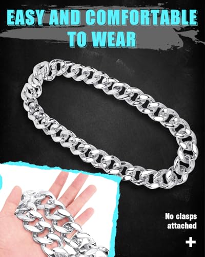 PinCute Colar de ouro grosso masculino, corrente de ouro falso hip hop de 81 cm, corrente de ouro gr