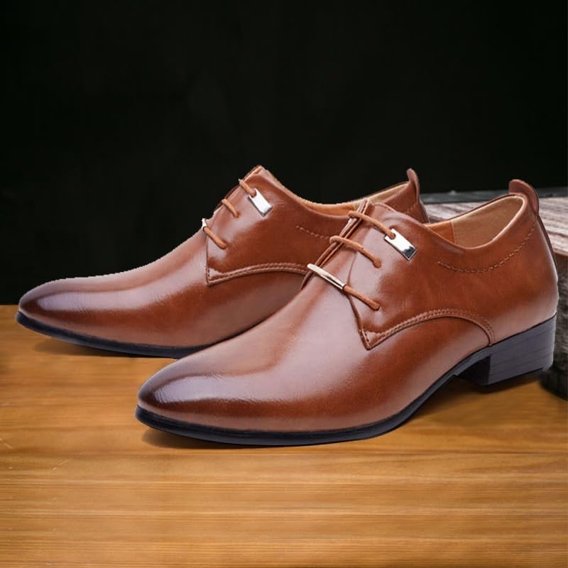 Men’s Oxford Shoes, Formal Leather Lace-up Dress Shoes, Comfortable & Wear-Resistant Italian Fashion Footwear for Wedding & Business2