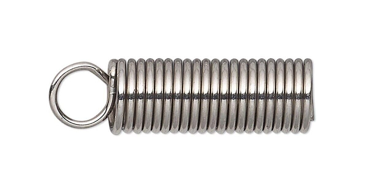 20 Stainless Steel 11x4mm Spring Finishing Coils Cord Ends with 3mm Hole