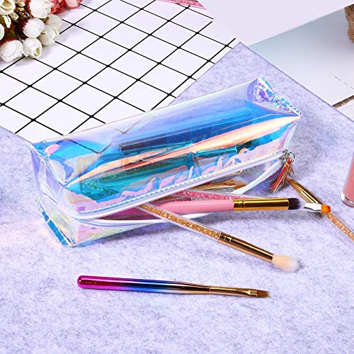 AIZHIYI Bolsa de maquiagem feminina fashion para meninas com borla Estojo para caneta (azul)