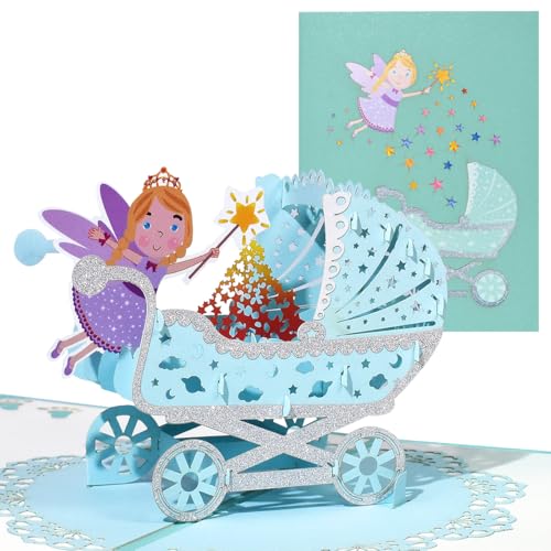 CNLITIHEKA New Baby Pop Up Card for Boys, Welcome New Baby Cards, For Baby Shower, Newborn, Congratulations.
