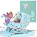 CNLITIHEKA New Baby Pop Up Card for Boys, Welcome New Baby Cards, For Baby Shower, Newborn, Congratulations.