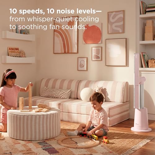 Image of Shark TurboBlade Fan-Ultra-Customizable Bladeless Tower Fan, Pivots, Twists, Oscillates 180, Circulates and Propels Air, 10 Noise Levels + 10 Speeds, Easy to Clean, Blush, TF202SPK2 (Limited Edition)