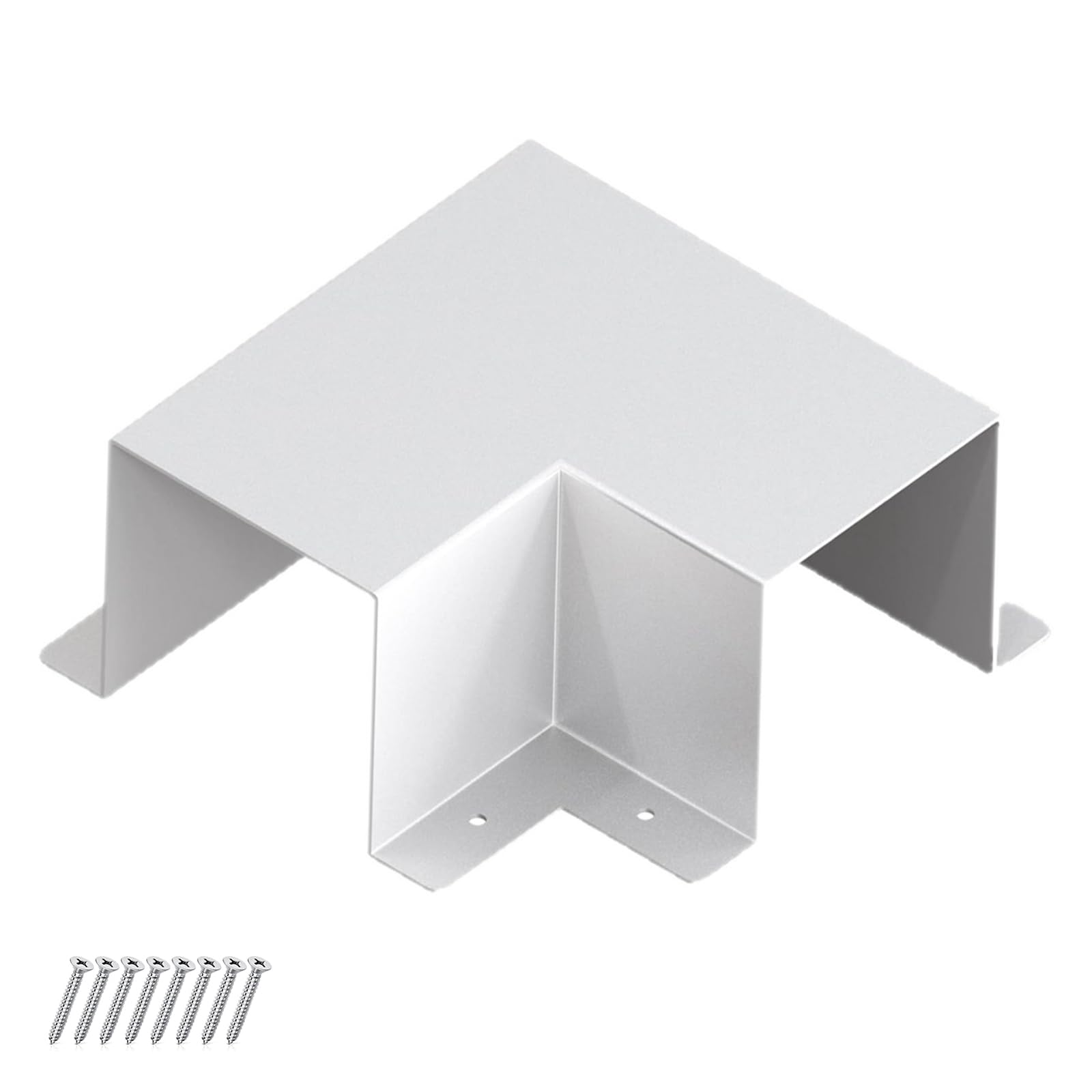 Woedpez White 4X4inch Flat Elbow Replacement 90 Degree Levels Bend Cover For Indoor And Outdoor Use Metal Duct Assembly Decorative Line Set Parts Accessories