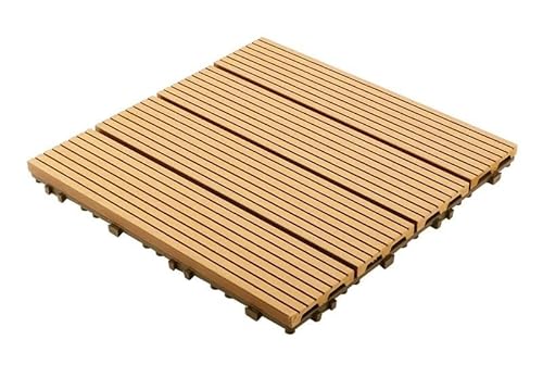 ウッドデッキ 11枚 約1m2 ウッドデッキ ジョイントDIYフローリング 庭 ベランダ バルコニー タイル 屋外バルコニー接合床自己舗装 組み立てが簡単 テラス庭防水防腐屋外木製プラスチック床 滑り止め ベランダ 床 ガーデン ジョイント 人工木材 屋内