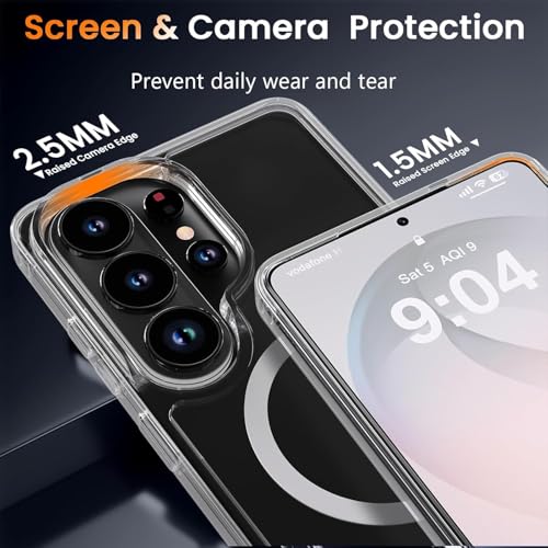 Image of Xmon Hybrid Shockproof Case for Samsung Galaxy S26 Ultra 5G, MagSafe Compatible, Transparent Hard PC Back Bumper, Slim Protective Phone Cover