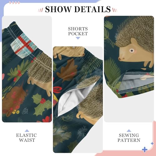 ZZXXB Hedgehog Spruce Branch Boys Long Pants Soft Trousers Elastic Waist Kids Lounge Bottoms with Pockets S-XL4