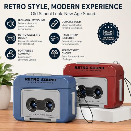 Image of Retro Tape Recorder Keychain Set of 2 - Mini Cassette Player Style Portable Sound Keychain with Built-in Chinese Songs, Vintage Hanging Ornament for Backpack, Handbag & Car Keys