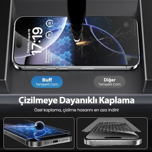 BUFF LABS 5D Glass EasyFit 2 Adet Kolay Uygulama Aparatlı Ekran Koruyucu Temperli Şeffaf Cam (iPhone 17 Pro Max/iPhone 16 Pro Max) - Görsel 7