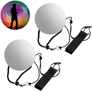 Furado LED POI Balls, Set of 2 LED POI Juggling Balls with Rainbow Colours and Strobe Effect, LED Glow POI Set for Beginners and Professionals, Soft Spinning POI Toy for Belly Dance Hand Props