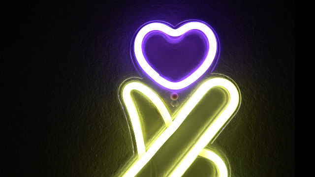 Insegna LED A Forma Di Cuore Con Le Dita - Luce Neon Saranghae Per Fan K-pop E K-drama - Decorazione Da Parete