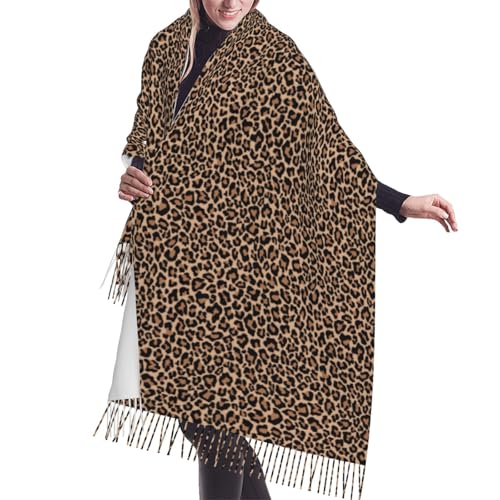 Novastar Shawl Wraps for Women - Brown leopard print A Oversized Fashion Fall Winter Blanket Scarf for Women
